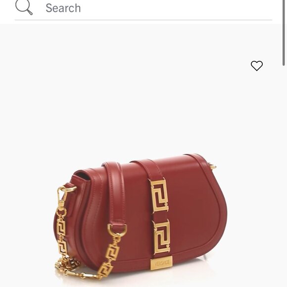 Versace Greca Goddess Leather Shoulder Bag - Red - Picture 3 of 12